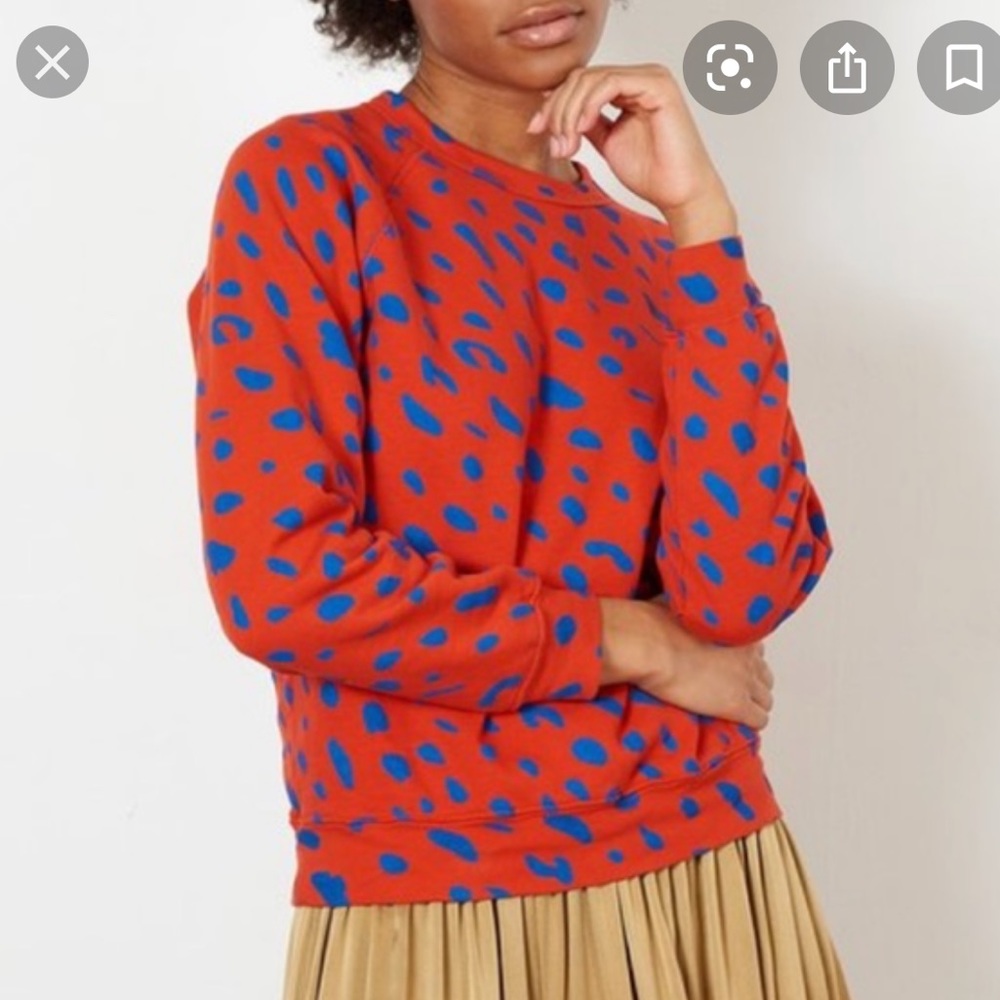 Clare V size L red jaguar sweatshirt